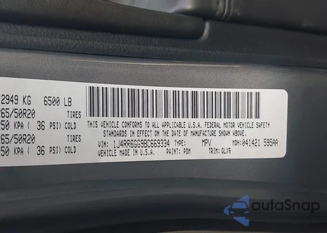 2011 Jeep Grand Cherokee Overland из США, поврежденный, VIN 1J4RR6GG9BC669334